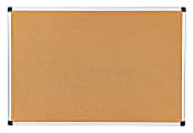 Office Depot® Brand Cork Bulletin Board, 24" x 36", Aluminum Frame With Silver Finish