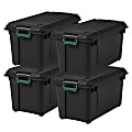 Iris Remington Heavy Duty Store-It-All Tote, 87 Qt, Black, Pack Of 4 Totes 1 thumbnail image