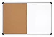Realspace™ Magnetic Dry-Erase Whiteboard/Cork Bulletin Board, 24" x 36", Silver Aluminum Frame 1 thumbnail image