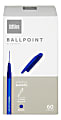 Office Depot® Brand Ballpoint Stick Pens, Medium Point, 1.0 mm, Blue Barrel, Blue Ink, Pack Of 60 Pens 1 thumbnail image
