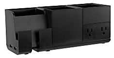 Bostitch® Konnect Stackable 4-Piece Desk Organization Kit With Power Station, Black 1 thumbnail image