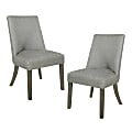 Office Star Evelina Fabric/Wood Dining Chairs, 37-3/4”H x 21”W x 26”D, Anthony Charcoal, Pack Of 2 Chairs
