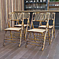 Flash Furniture American Champion Bamboo Folding Chairs, Set Of 4 Folding Chairs