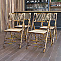 Flash Furniture American Champion Bamboo Folding Chairs, Set Of 4 Folding Chairs 1 thumbnail image