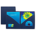 GBC® Designer 2-Pocket Folders, 9 1/2" x 11 1/2", Dark Blue, Pack Of 5