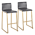 LumiSource Mara Bar Stools, Gold/Gray, Set Of 2 Stools 1 thumbnail image