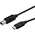 StarTech.com 0.5m USB C to USB B Printer Cable - M/M - USB 2.0 - USB C to USB B Cable - USB C Printer Cable - USB Type C to Type B Cable - First End: 1 x Type C Male USB - Second End: 1 x Type B Male USB - 60 MB/s - Nickel Plated Connector - Black