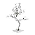 Simple Designs Morning Glory Lighted Decorative Tree, 17 3/4"H, Clear Shade/Silver Base
