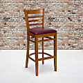 Flash Furniture Wooden/Vinyl Restaurant Barstool With Ladder Back, Burgundy/Cherry 1 thumbnail image