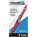 Pilot® Precise™ V7 Liquid Ink Retractable Rollerball Pens, Fine Point, 0.7 mm, Assorted Barrel Colors, Red Ink, Pack Of 12 Pens
