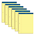 TOPS™ Double Docket™ Writing Pads, 3-Hole Punched, 8 1/2" x 11", Legal Ruled, 100 Sheets, Canary, Pack Of 6 Pads 1 thumbnail image