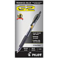 Pilot® G-2™ Retractable Gel Pens, Bold Point, 1.0 mm, Clear Barrels, Black Ink, Pack Of 12 Pens