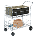 Fellowes® Chrome Mail Cart, 150 Lb. Capacity