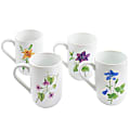 Martha Stewart Botanical Garden 4-Piece Ceramic Mug Set, 14.5 Oz, White 1 thumbnail image