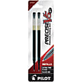 Pilot® Precise™ Liquid Ink Retractable Rollerball Refills, V5, 0.5 mm, Extra-Fine Point, Black, Pack Of 2