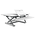 Loctek P-Series Sit-Stand Riser With Drop-Down Keyboard Tray, White 1 thumbnail image