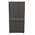 Inval Kratos Series 32"W Large Storage Cabinet, Dark Gray/Maple