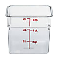 Cambro Square Food Storage Containers, 6-Quart, Clear, Pack Of 6 Containers