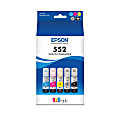 Epson® 552 Claria® Black, Cyan, Gray, Magenta, Yellow Ink Bottles, Pack Of 5, T552920-S