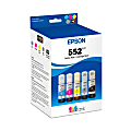 Epson® 552 Claria® Black, Cyan, Gray, Magenta, Yellow Ink Bottles, Pack Of 5, T552920-S