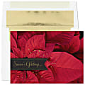 Custom Full-Color Holiday Cards With Envelopes, 7-7/8" x 5-5/8", Picturesque Poinsettia, Box Of 25 Cards/Envelopes