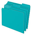 Office Depot® Brand Color File Folders, 8 1/2" x 11", Letter Size, Aqua, Pack Of 3 Folders