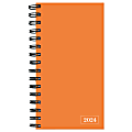 2024 TF Publishing Small Weekly Monthly Planner, 6-1/2” x 3-1/2”, Citrus Orange, January To December