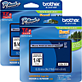 Brother® P-touch TZe Laminated Tape Cartridges, 15/64"W x 26 1/4'L , Rectangle, Clear, 2 Per Bundle 1 thumbnail image