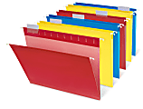 Office Depot® Brand Reinforced Hanging File Folders, 8 1/2" x 11", Letter Size, Assorted Colors, Pack Of 6 Folders