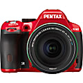 Pentax K-50 16.3 Megapixel Digital SLR Camera with Lens - 18 mm - 135 mm - Red