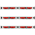 Alpine 5-Hook Mop And Broom Holders, 1-3/4" x 20" 2-7/16", Red/Gray, Pack Of 3 Racks