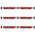 Alpine 5-Hook Mop And Broom Holders, 1-3/4" x 20" 2-7/16", Red/Gray, Pack Of 3 Racks 1 thumbnail image
