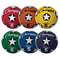 Champion Sports Rubber Cover Soccer Ball Set, Size 5, Set Of 6 Balls