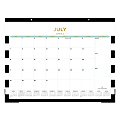 2024-2025 Day Designer Planning Monthly Desk Pad Calendar, 22” x 17”, Rugby Stripe Black, July 2024 To June 2025, 138443-A25