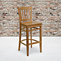 Flash Furniture Wooden Restaurant Barstool With Vertical Slat Back, Natural 1 thumbnail image