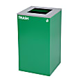 Alpine Industries Stainless-Steel Trash Bin With Square Opening Lid, 29 Gallon, 30”H x 16-15/16”W x 16-15/16”D, Green 1 thumbnail image