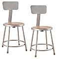 National Public Seating Hardboard Science Stools With Backrests, 18"H Seat, Brown/Gray, Pack Of 2 Stools 1 thumbnail image