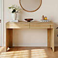 Bestier Executive Computer Desk with Arched Details and 2 Large Storage Drawers,Natural Oak 1 thumbnail image