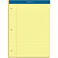 TOPS Double Docket Legal Pad, 8 1/2" x 11.75", Canary, 100 Sheets