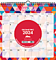 2024 Willow Creek Press Spiral Art Monthly Wall Calendar, 12" x 12", Modern Geometric, January to December