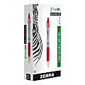Zebra® Pen Z-Grip® Max Retractable Ballpoint Pens, Pack Of 12, Medium Point, 1.0 mm, Gray Barrel, Red Ink