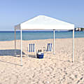 Flash Furniture Outdoor Pop-Up Event Canopy Tent With Carry Bag, 106"H x 116"W x 116"D, White