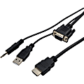 VisionTek VGA to HDMI 1.5M Active Cable (M/M) - 4.92 ft HDMI/VGA Video Cable for Video Device - HD-15 Male VGA - HDMI Male Digital Audio/Video - Black 1 thumbnail image