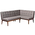 Baxton Studio Sanford 2-Piece Dining Nook Banquette Set, Gray/Walnut 1 thumbnail image