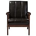 Baxton Studio Luisa Lounge Chair, Dark Brown/Cocoa