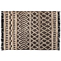 Baxton Studio Heino Handwoven Wool Area Rug, 5-1/4' x 7-1/2', Ivory/Charcoal
