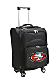 Denco ABS Upright Rolling Carry-On Luggage, 21"H x 13"W x 9"D, San Francisco 49ers, Black
