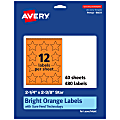 Avery® Print-To-The-Edge Labels With Sure Feed® Technology, 94611-BOP40, Star, 2-1/4" x 2-3/8", Matte Bright Orange, Pack of 480 1 thumbnail image