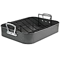 Gibson Greystone 2-Piece Carbon Steel Turkey Roaster Set, 16-1/4", Speckled Gray 1 thumbnail image