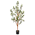 Nearly Natural Olive Tree 42”H Artificial Plant With Planter, 42”H x 10”W x 10”D, Green/Black 1 thumbnail image